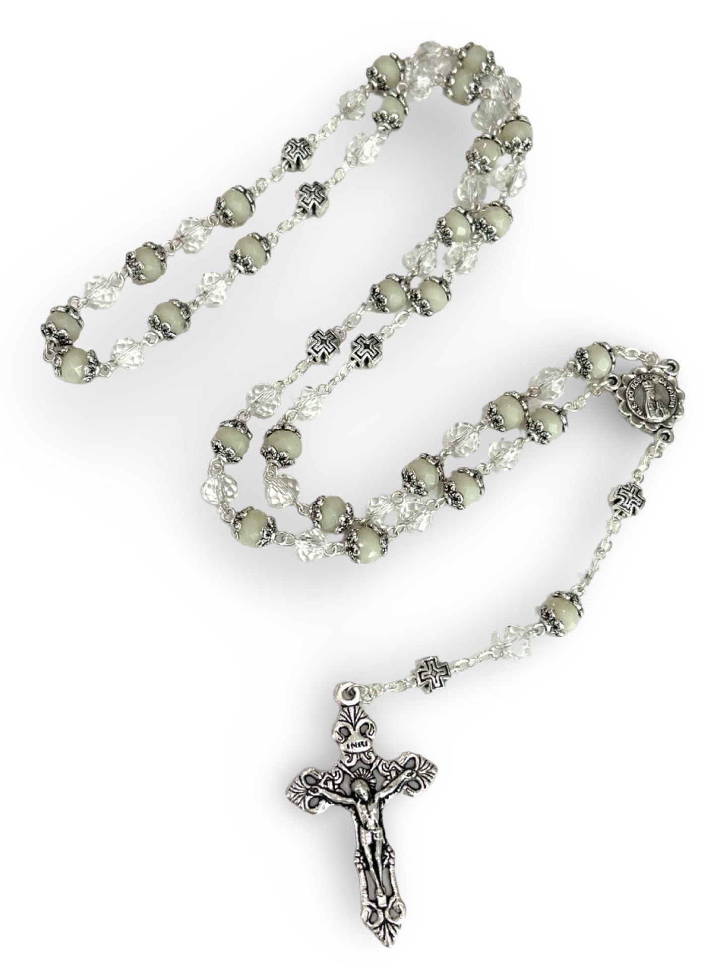 Embellished Fatima Rosary With Soil in Heart Shaped Case