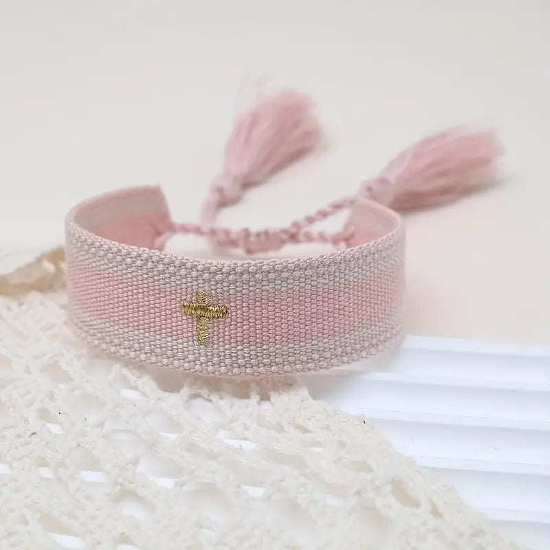 Woven Cross Adjustable Bracelet