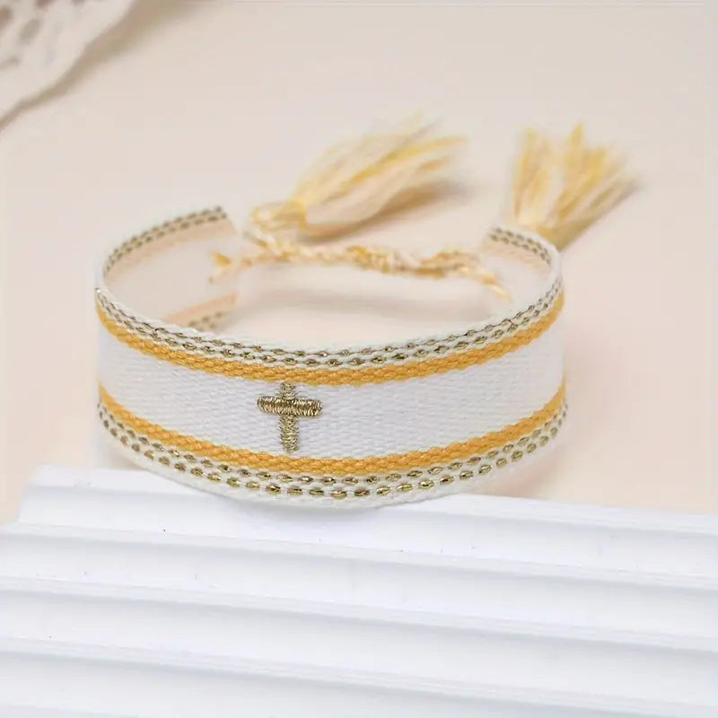 Woven Cross Adjustable Bracelet