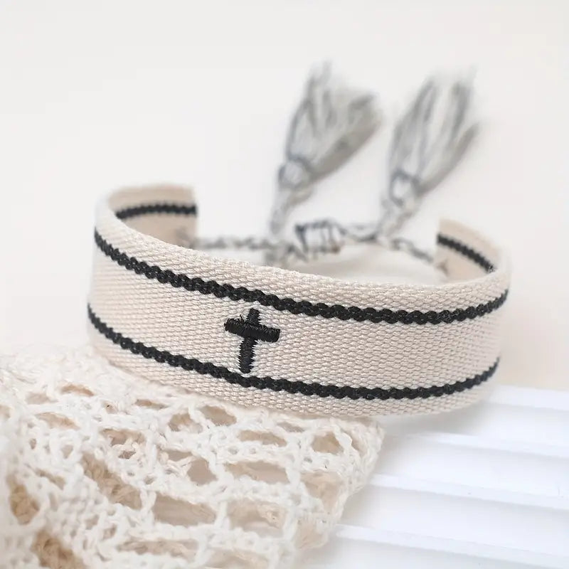 Woven Cross Adjustable Bracelet