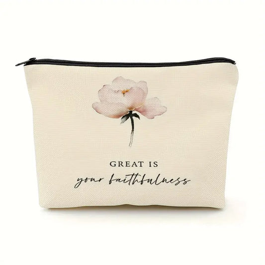 "Great is Your Faithfulness" Canvas Pouch