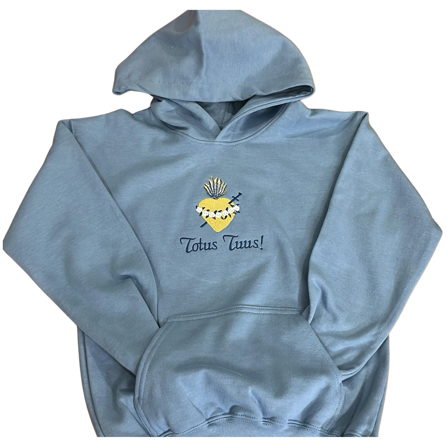 Totus Tuus "M" Embroidered Hoodies for Kids by SCTJM