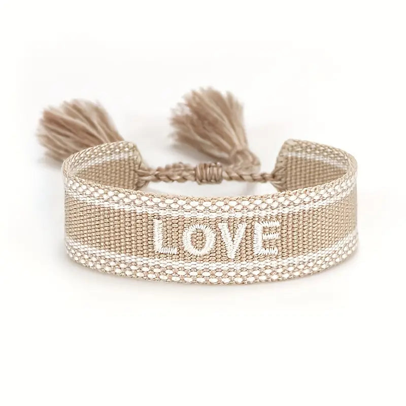 "Love" Woven Adjustable Bracelet