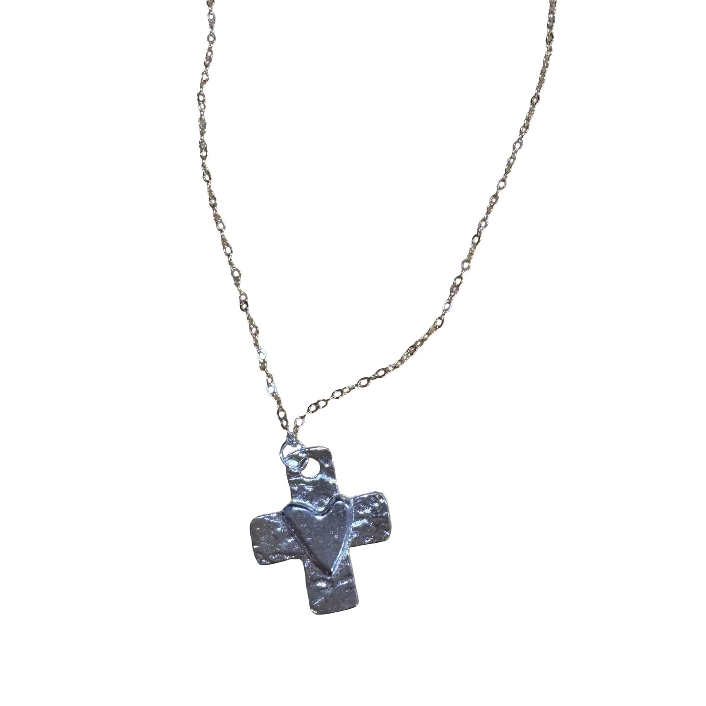 Heart Embellished Cross Necklace