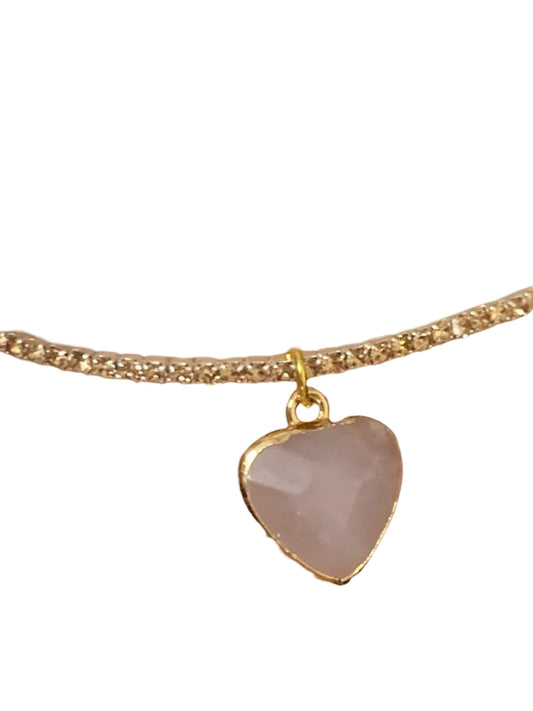 Rhinestone Bracelet with Purple Heart