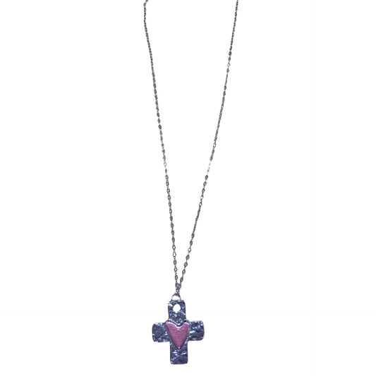 Heart Embellished Cross Necklace
