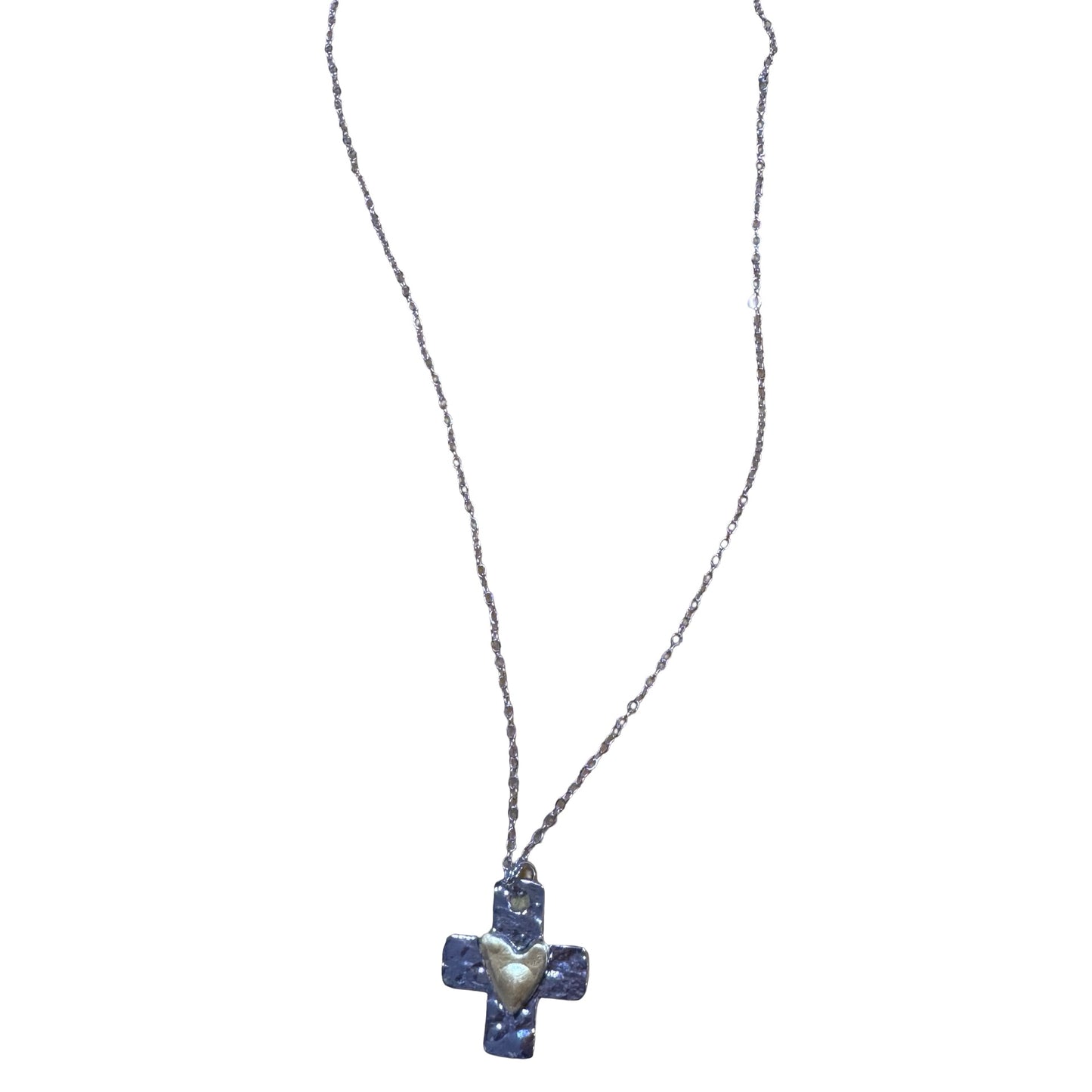 Heart Embellished Cross Necklace