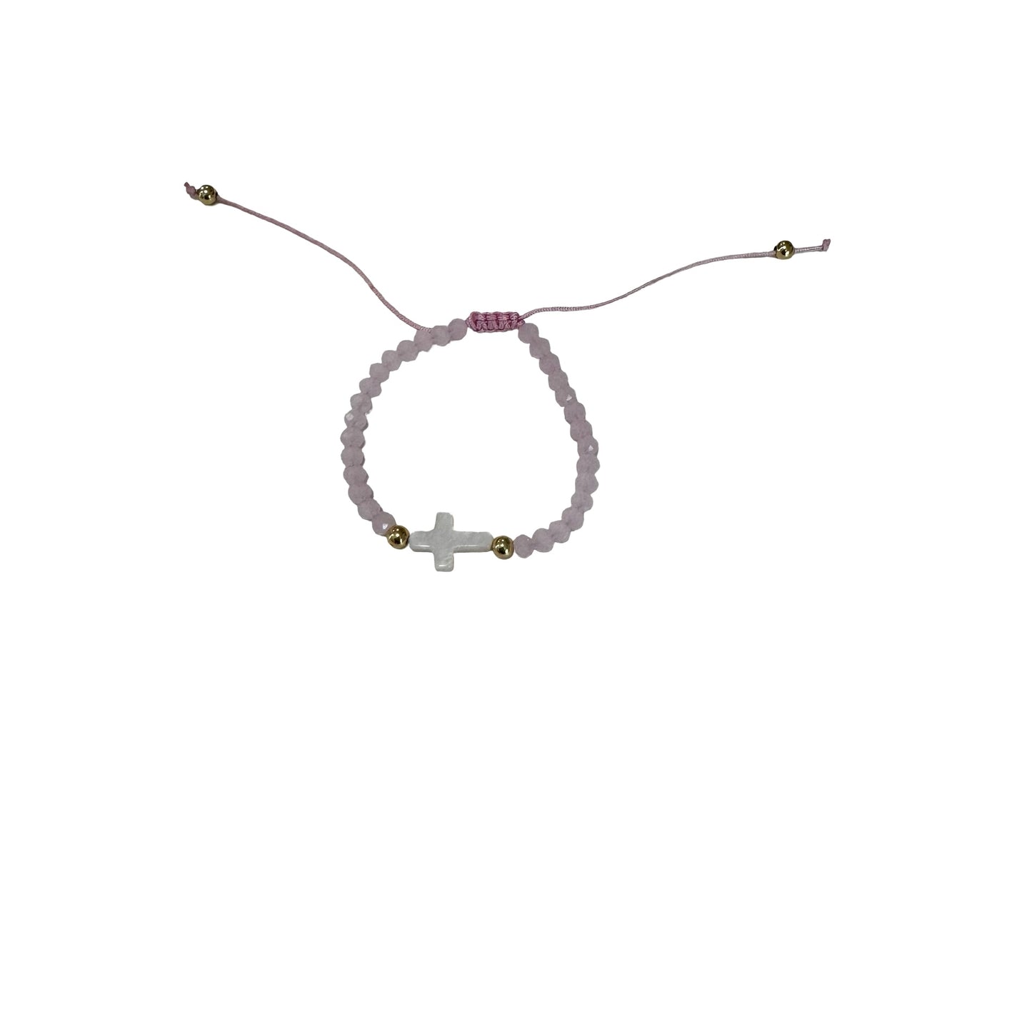 Simple Beaded Bracelet with Pearl Cross