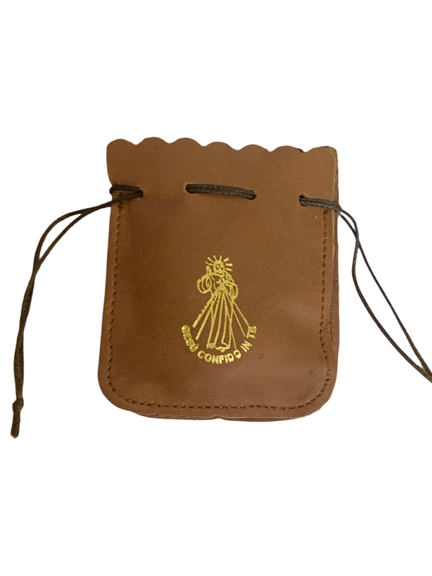 Leather "I Trust in You" Pouch