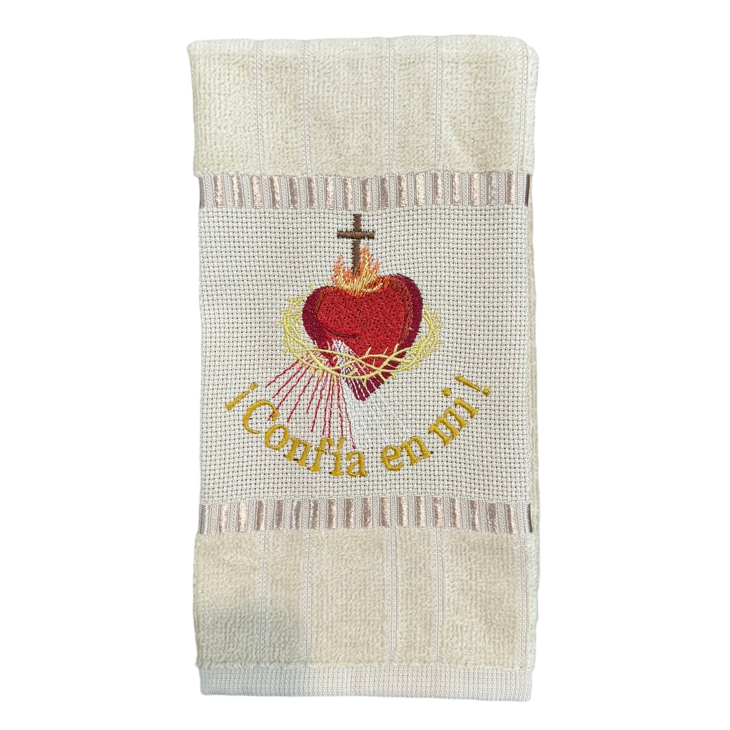 "Confía en Mi" Embroidered Hand Towel by SCTJM
