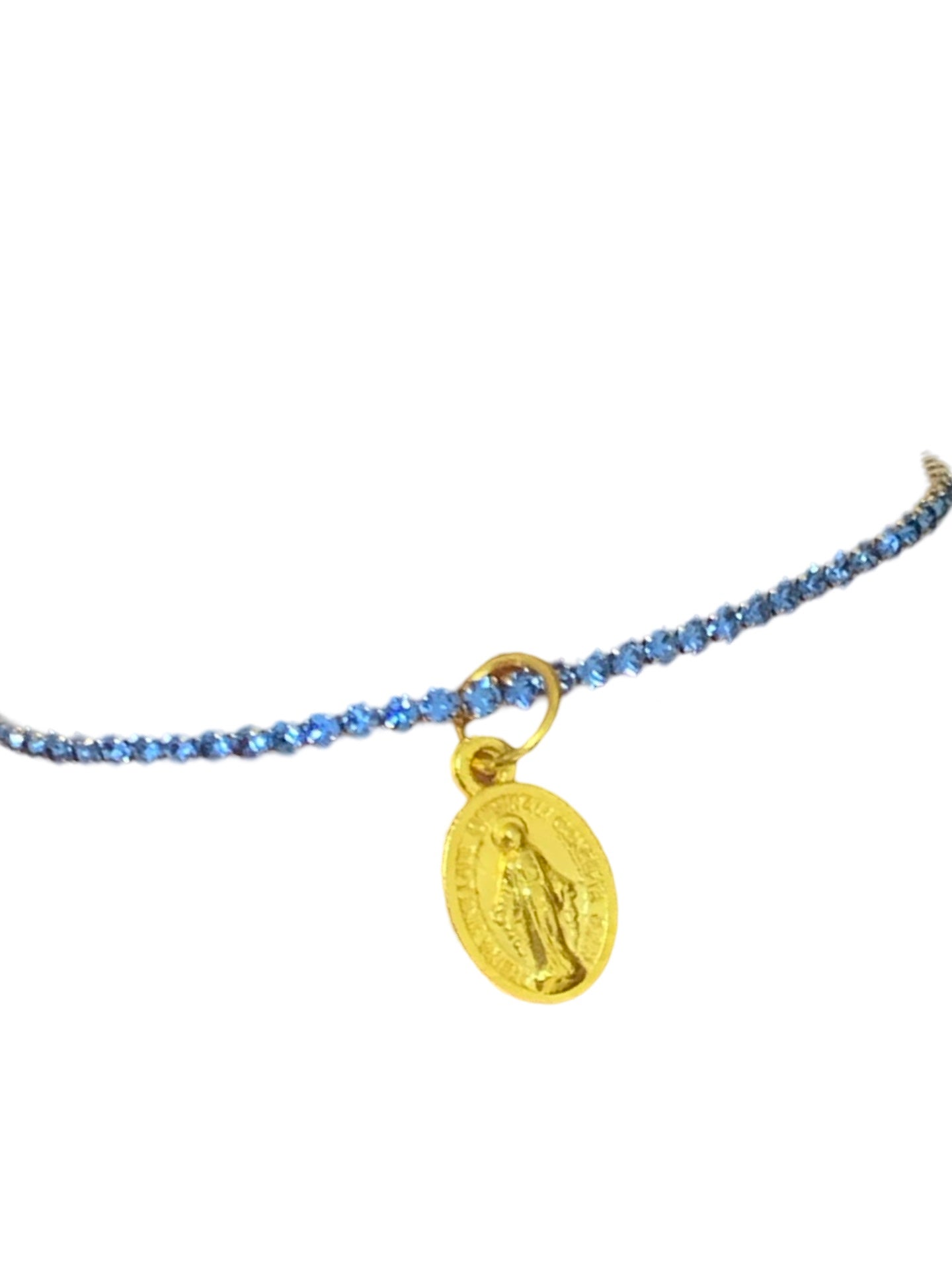 Miraculous Medal Rhinestone Bracelet