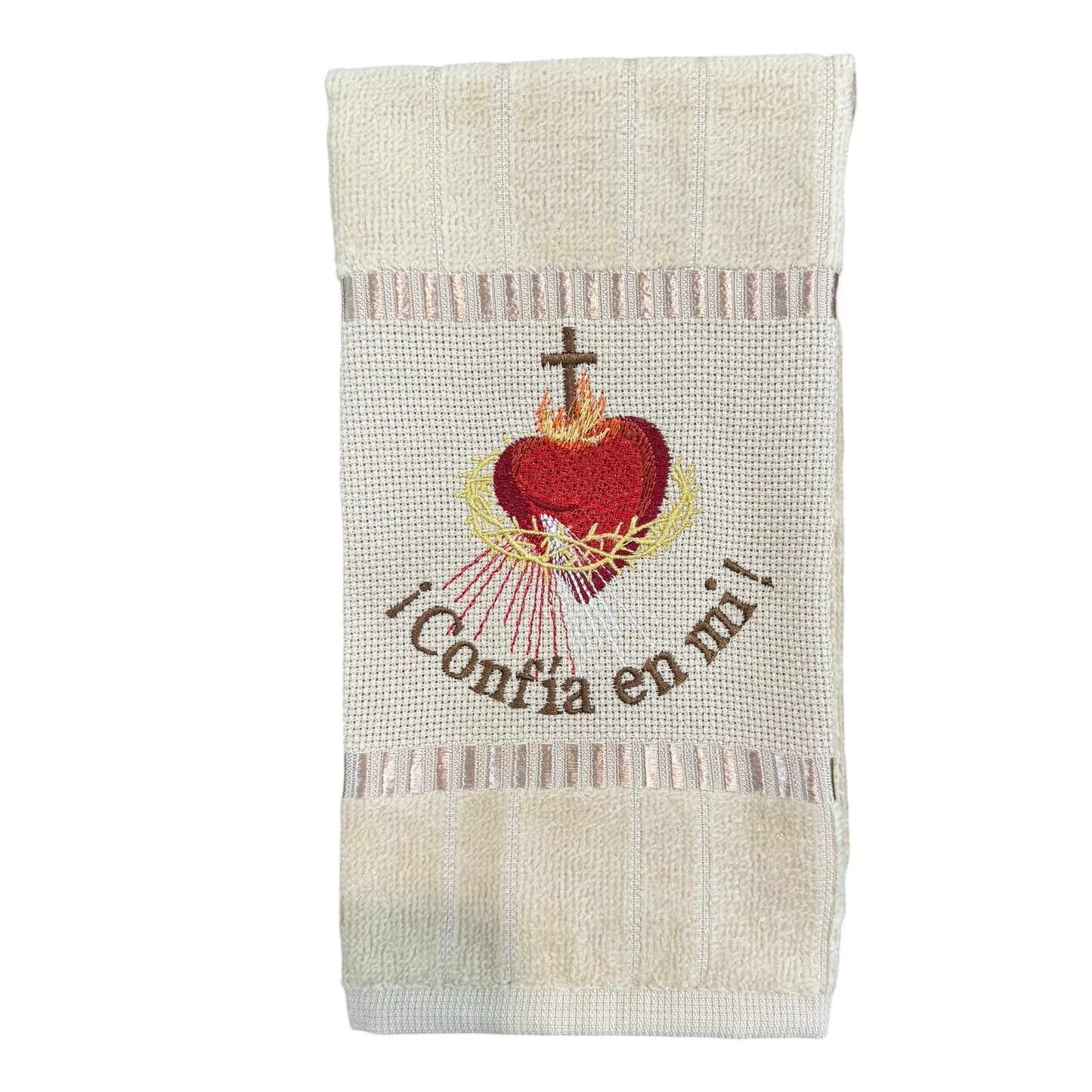 "Confía en Mi" Embroidered Hand Towel by SCTJM