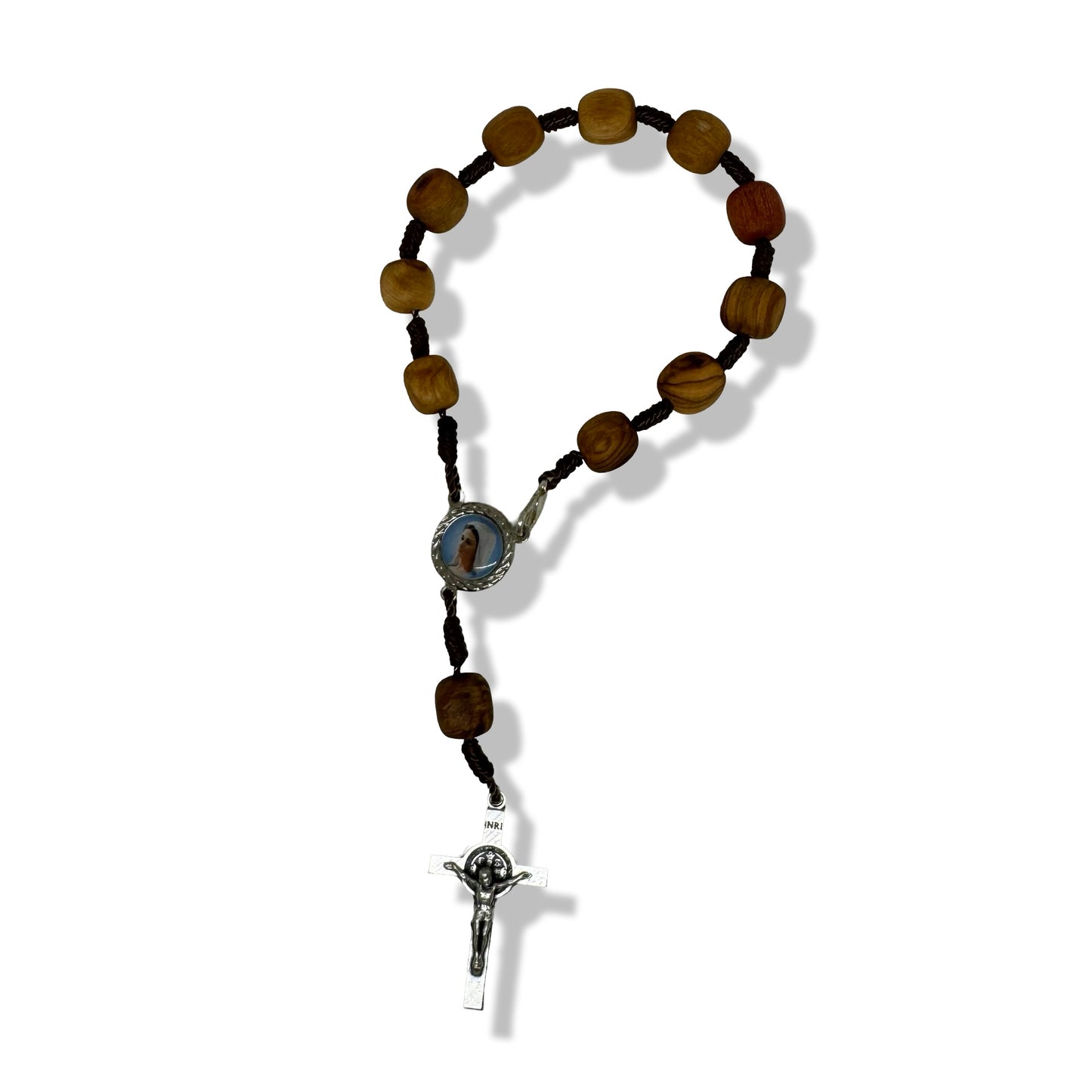 Wooden Queen of Peace Decade Rosary with Clasp