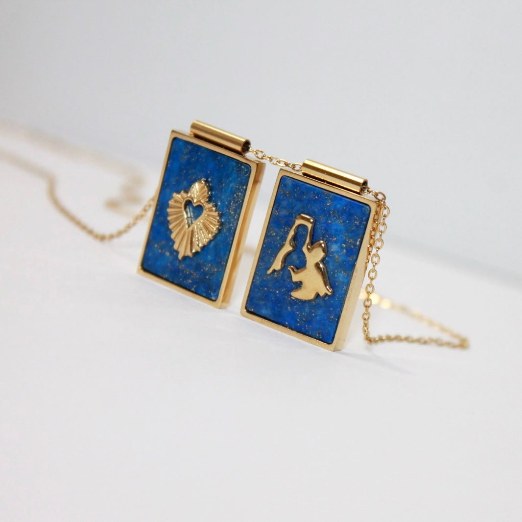 'SCAPULAR' Virgin & Sacred Heart -Lapis Lazuli- - Ibiza Passion