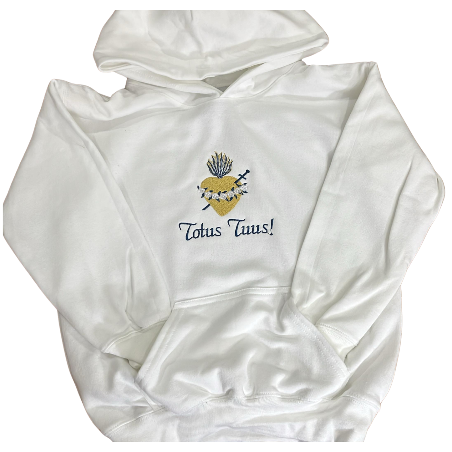 Totus Tuus "M" Embroidered Hoodies for Kids by SCTJM
