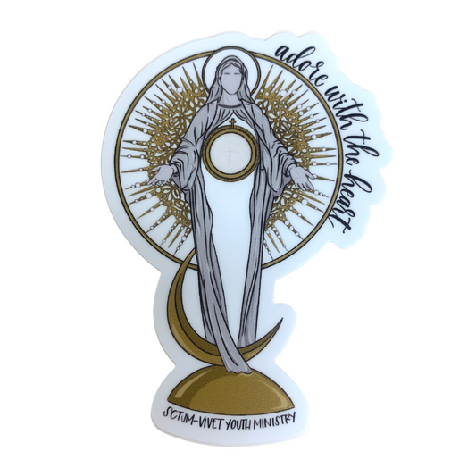 Adore with the Heart Marian Monstrance Sticker