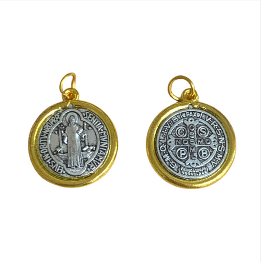 Antique Gold and Silver St. Benedict Medals