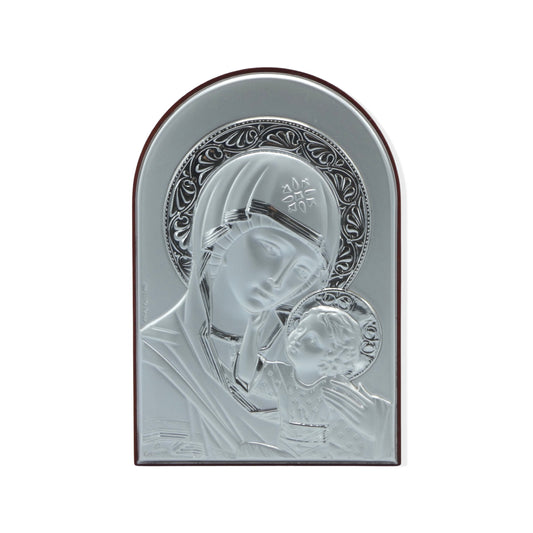 Arched Silver Image of Our Lady of Tenderness