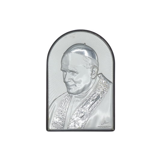 Arched Silver Image of St. John Paul II