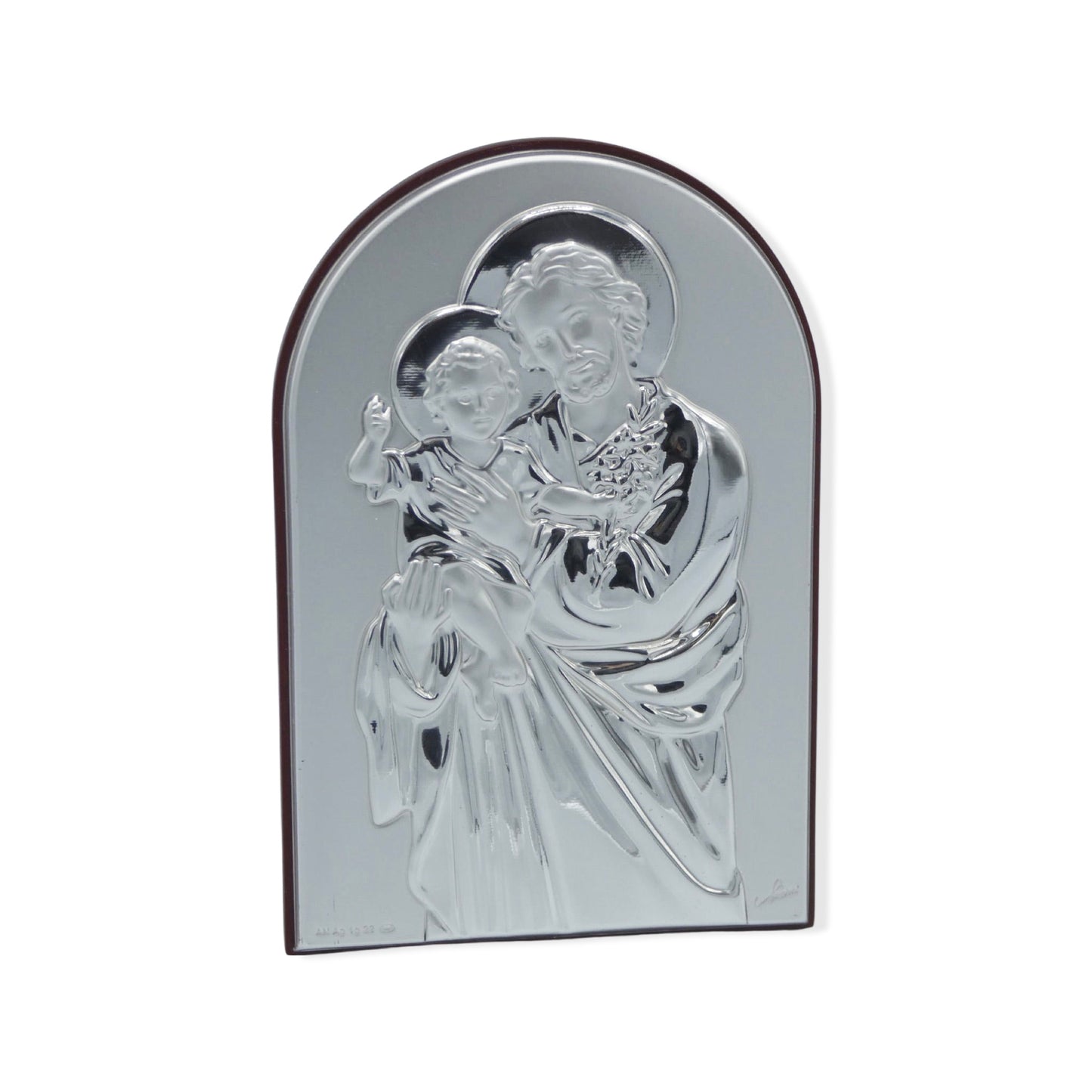 Arched Silver Image of St. Joseph