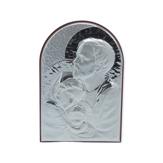 Arched Silver Image of the Holy Family