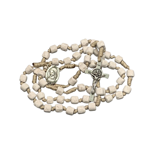 Queen of Peace Stone Rosary with St. Benedict Crucifix