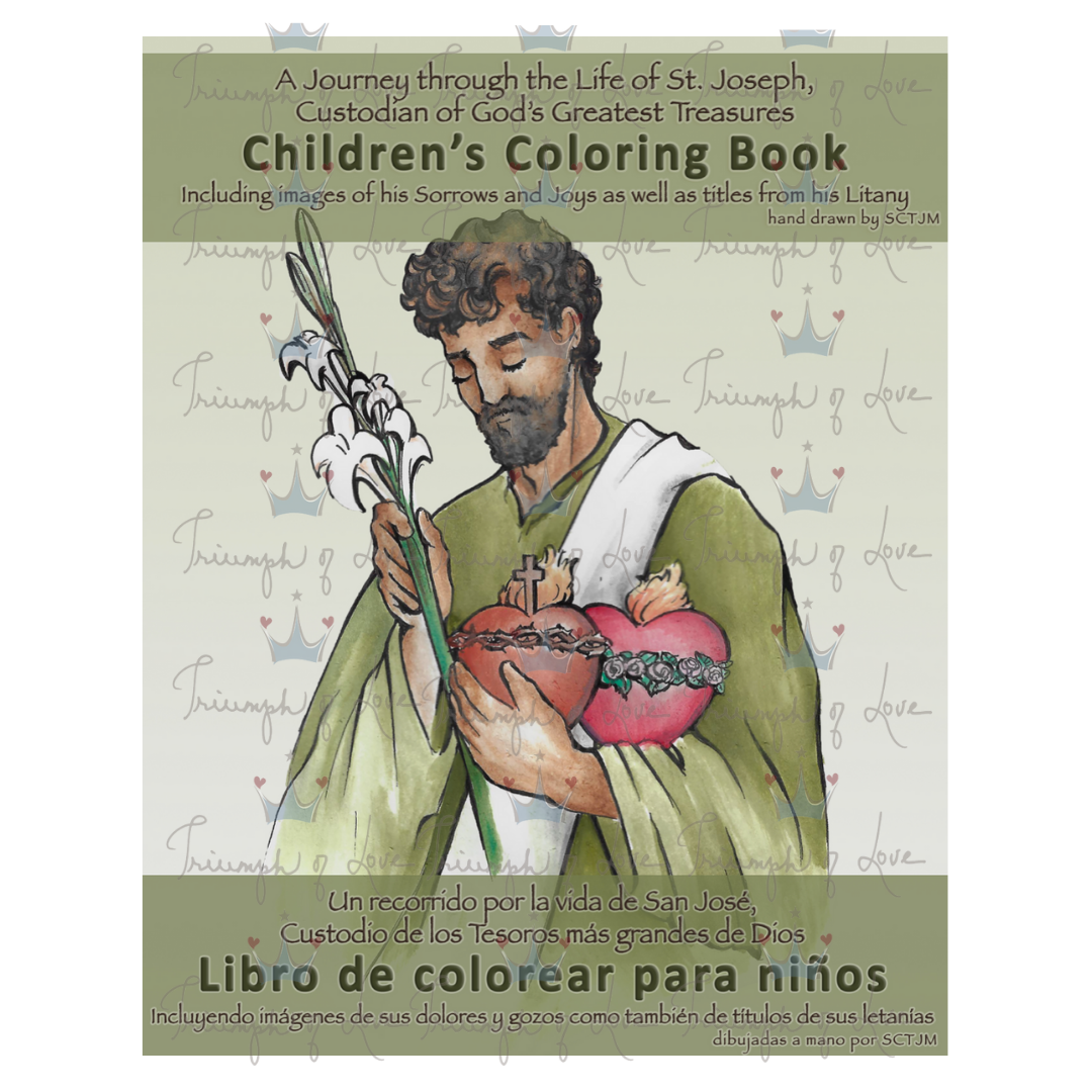 Bilingual "Journey through the Life of St. Joseph" Children's Coloring Book by SCTJM﻿