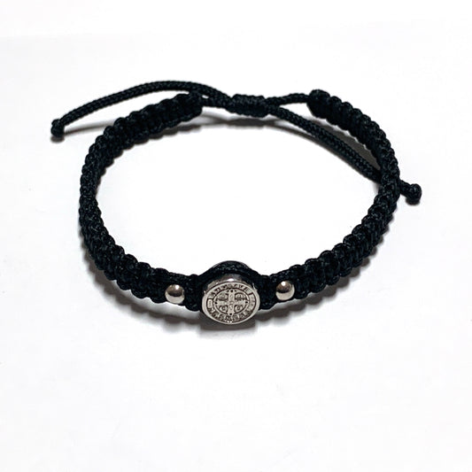 Braided Bracelet with St. Benedict Medal