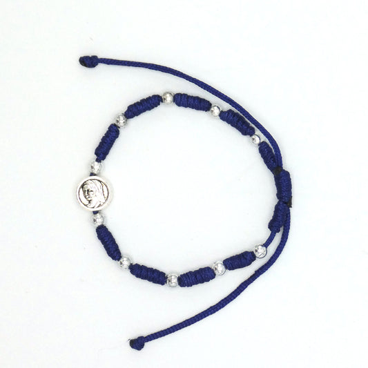 Cord Decade Rosary of Assorted Colors with Round Our Lady Medal