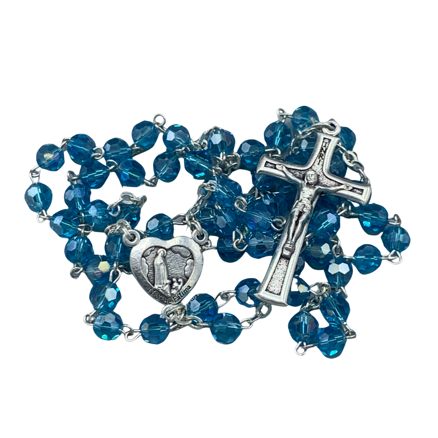 Crystal Fatima Heart Rosary