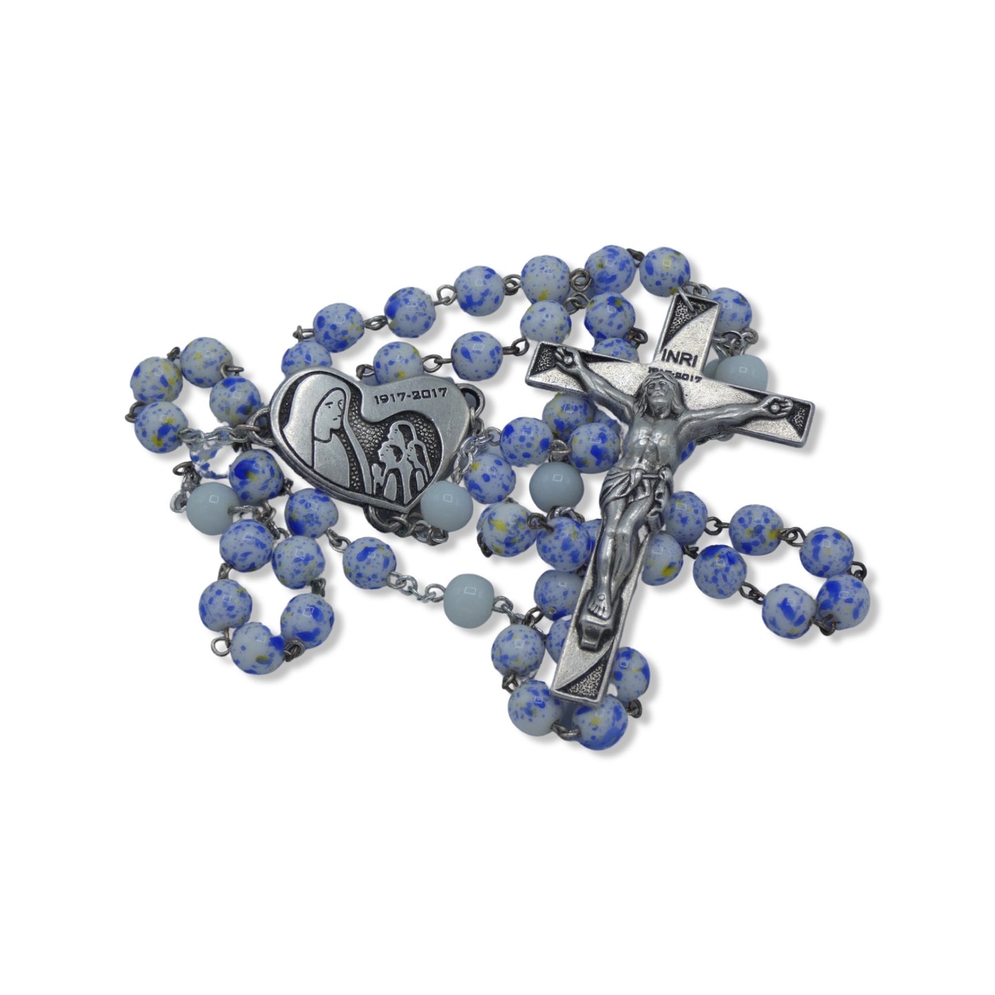 Blue Dotted Fatima Rosary