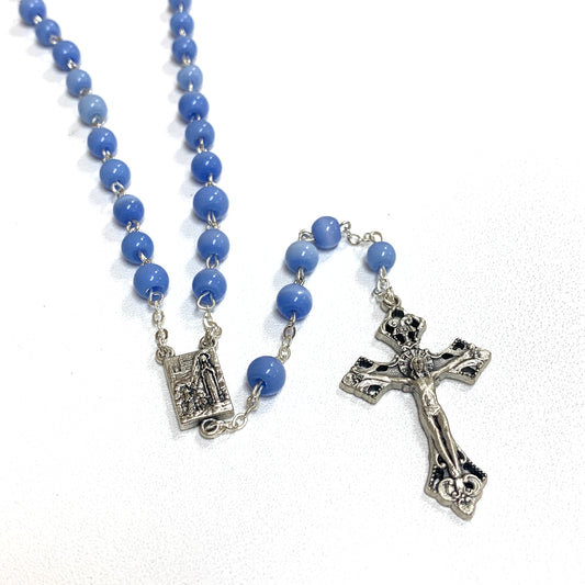 Blue Marble Lourdes Rosary