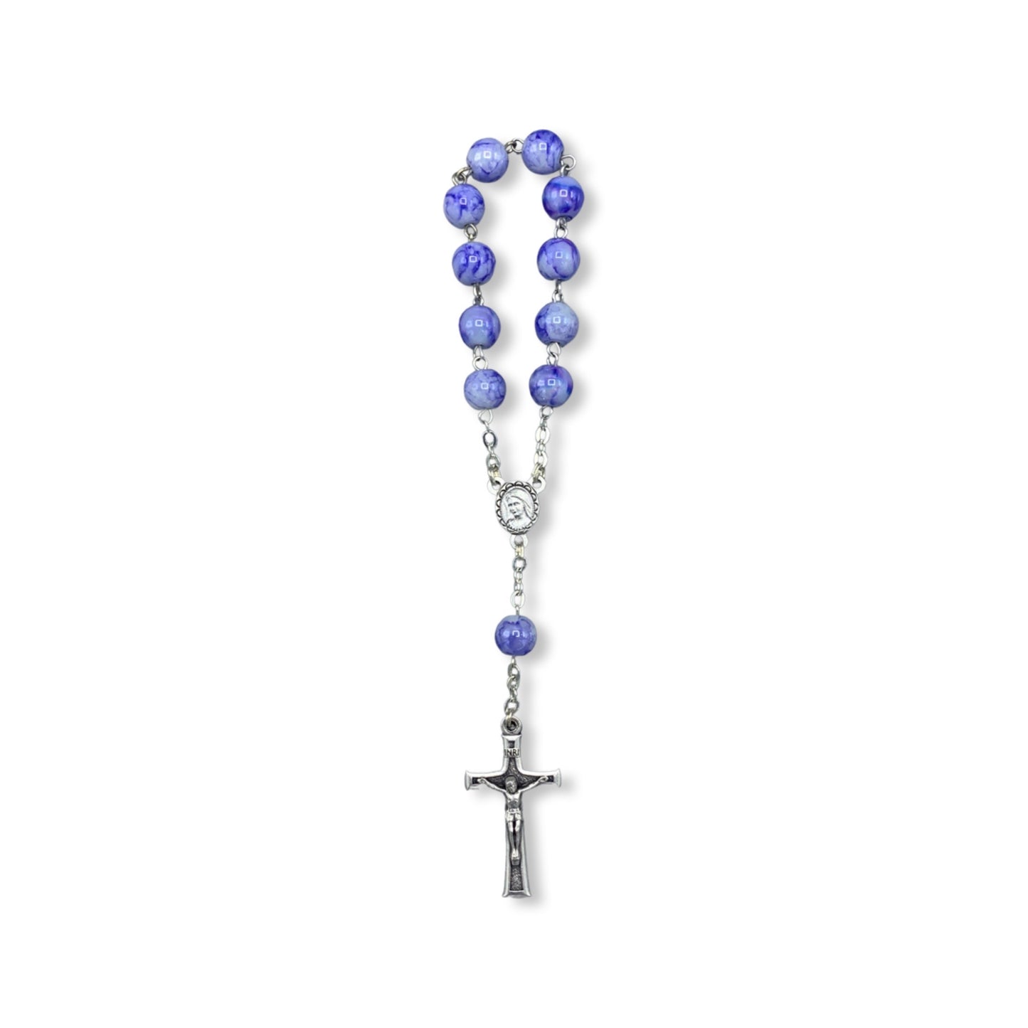 Marble Queen of Peace Decade Rosary of Assorted Colors