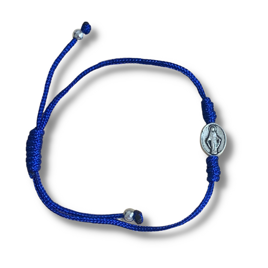 Blue Miraculous Medal Bracelet with Case