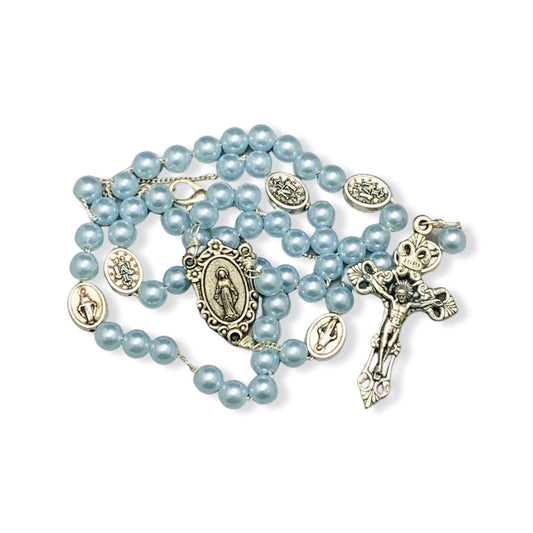 Blue Miraculous Medal Rosary