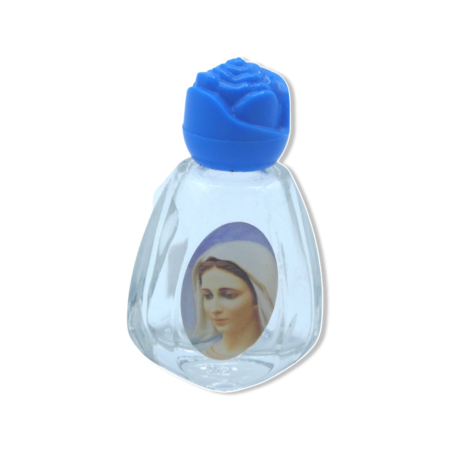 Blue Queen of Peace Glass Holy Water Bottle