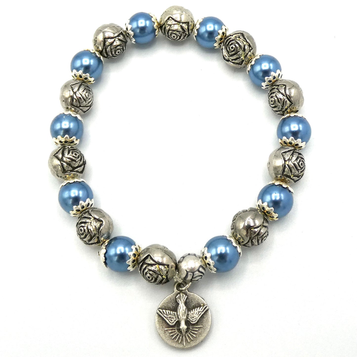 Pearl and Rose Lourdes Decade Rosary Bracelet of Assorted Colors