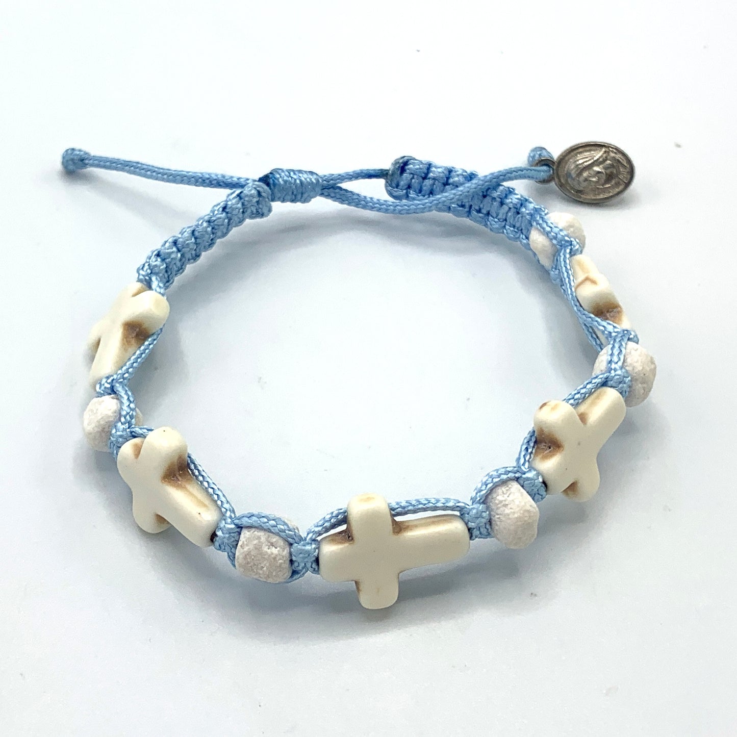 Stone Cross and Bead Bracelet of Assorted Colors