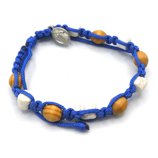 Wooden and Refined Stone Decade Rosary Bracelet