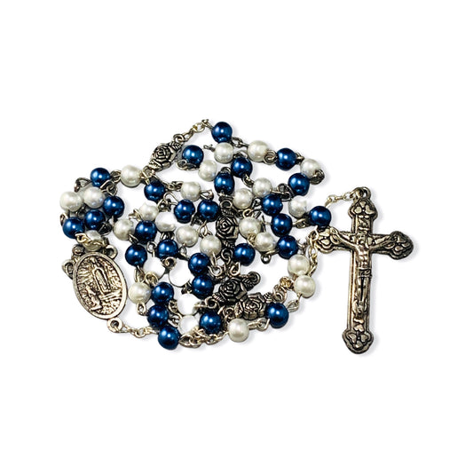 Blue and White Lourdes Rosary