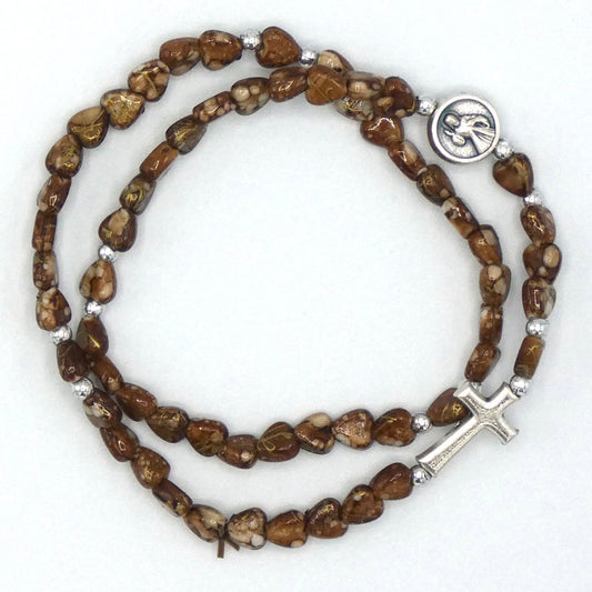 Heart Wrap-Around Rosary Bracelet of Assorted Colors
