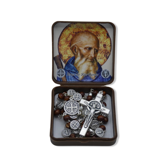 Brown St. Benedict Medals Rosary