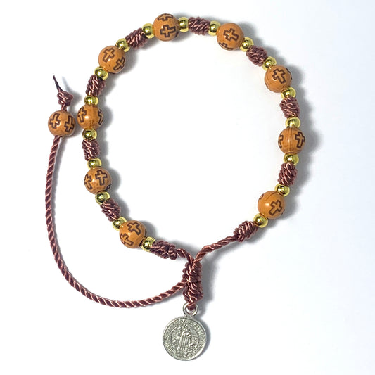 Mexican St. Benedict Decade Rosary Bracelet of Assorted Colors