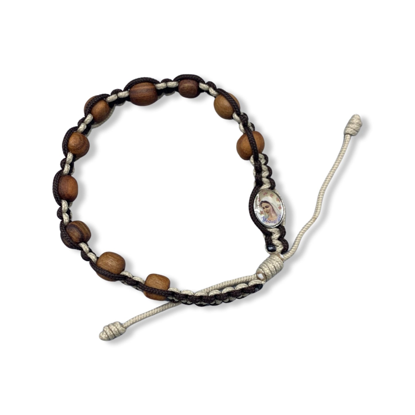 Wood Decade Rosary Bracelet