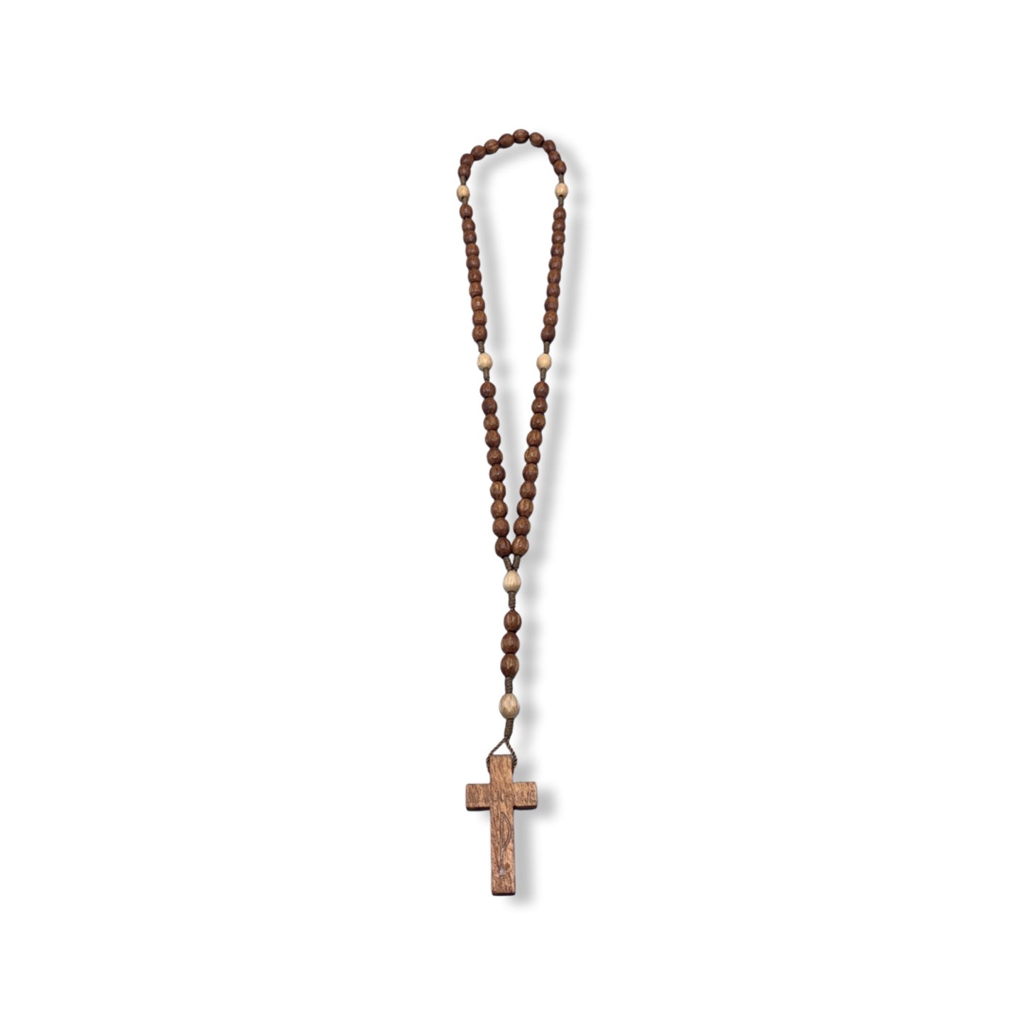 Wood Beads Queen of Peace String Rosary