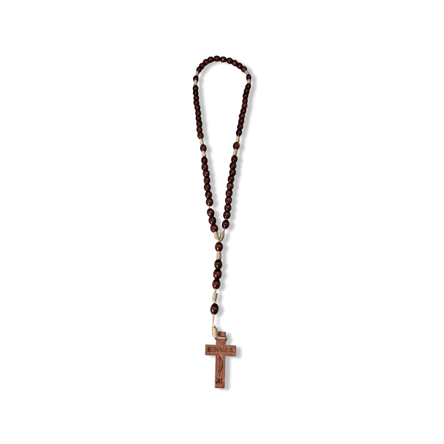 Burgundy Brown Beads Queen of Peace Rosary
