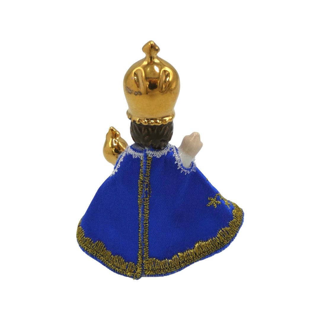 Ceramic Infant Jesus of Prague with Cloth Gown
