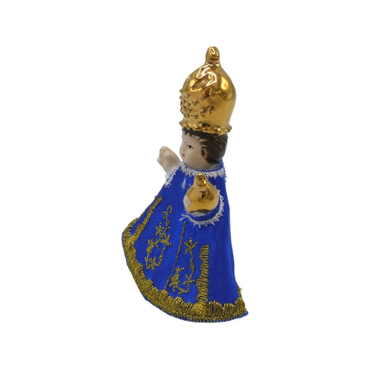 Ceramic Infant Jesus of Prague with Cloth Gown