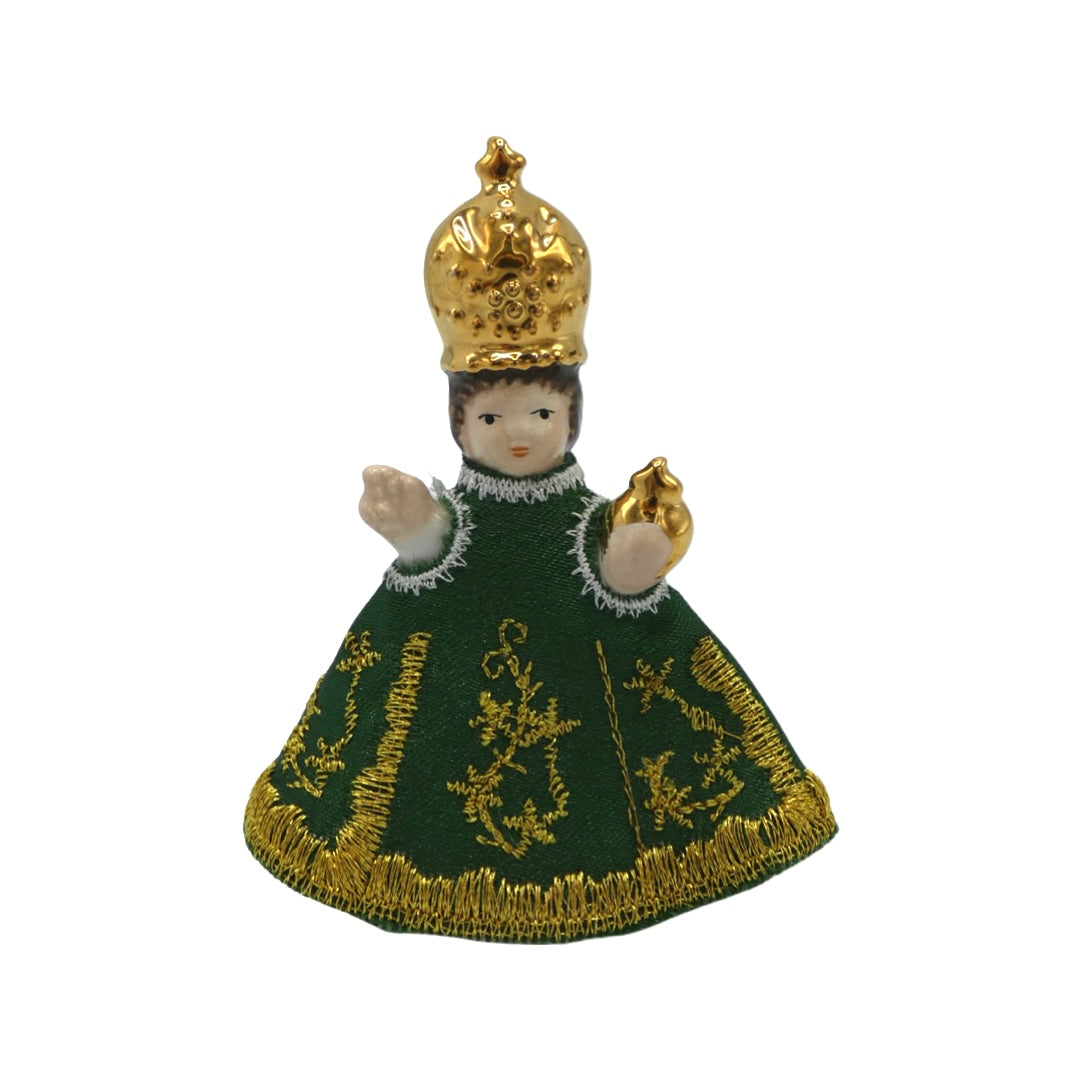 Ceramic Infant Jesus of Prague with Cloth Gown