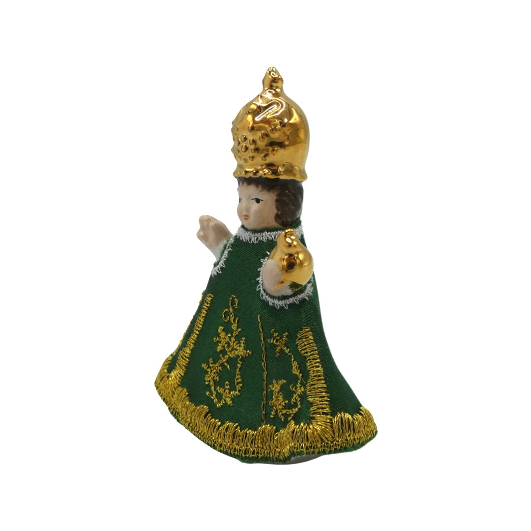 Ceramic Infant Jesus of Prague with Cloth Gown